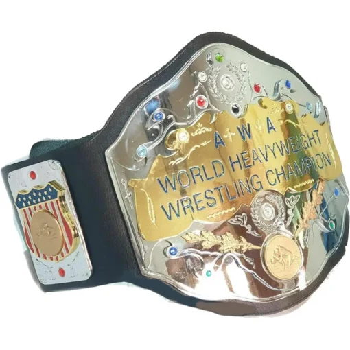 AWA World Heavyweight Championship Wrestling Leather Belt