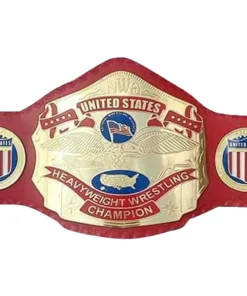 NWA Red Strap United State Heavyweight Wrestling Championship Belt - championshipbeltmaker.com