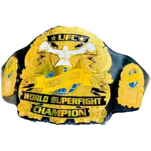 Old UFC MMA Ultimate World SUPERFIGHT Wrestling Championship Belt -championshipbeltmaker.com