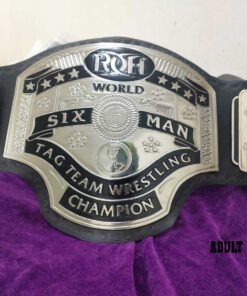 Roh World Six man Tag team wrestling championship belt adult size - Championshipbeltmaker