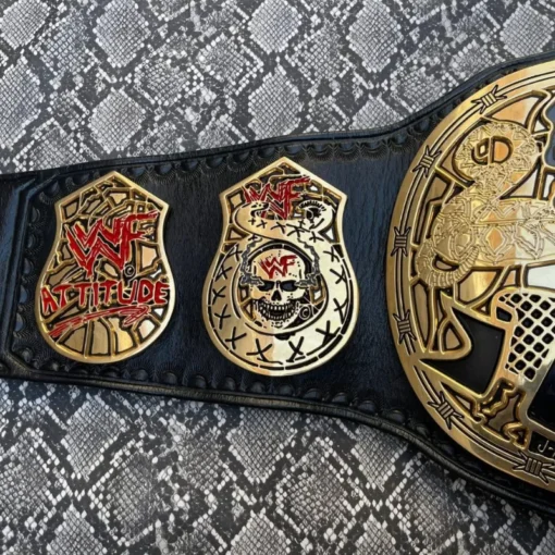 Stone Cold Smoking Skull Championship Customized Title Belt side plate