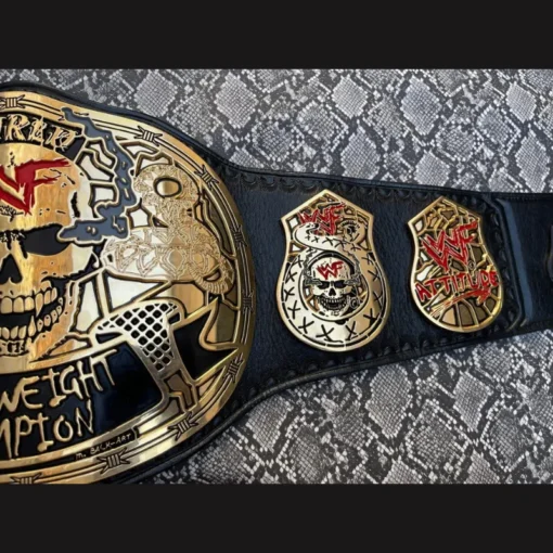 Stone Cold Smoking Skull Championship Customized Title Belt side plates