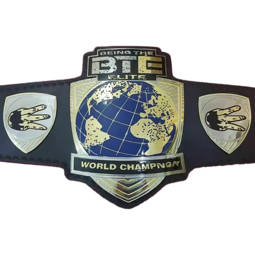 BTE World Championship Leather Belt 24KT Gold Zinc