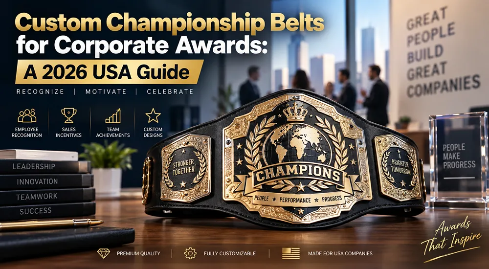 Custom championship belt for corporate awards and employee recognition